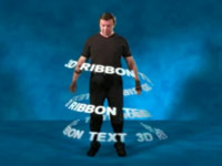 textový pás v prostoru