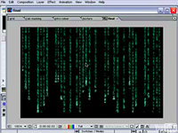 padající text stylu matrix
